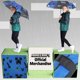 thumbnail image 5 of Paraguas Minecraft Kids con forma de cúpula transparente plegable, color negro y azul, 5 of 7