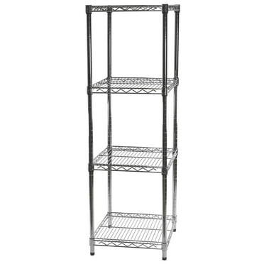Shelving Inc. 21"d x 21"w x 64"h Chrome Wire Shelving with 4 Tier Shelves, Weight Capacity 800lbs Per Shelf