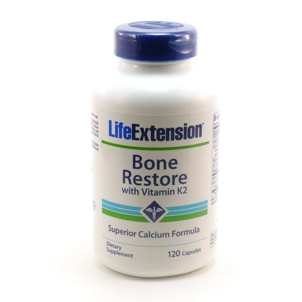 Life Extension Bone Restore with Vitamin K2 120 Capsules Walmart