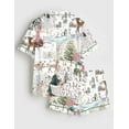 thumbnail image 2 of Women’s Winter Wonderland Printed Pajama Set | Short & Long Pants Options | Short Sleeve Sleepwear, 2 of 7