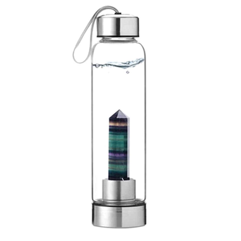 Natural Crystal Healing Obelisk Wand Elixir Quartz Crystal Water Bottle Gifts 