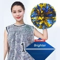 thumbnail image 3 of 2PCS Cheerleading Pom Poms Blue and God ,Cheerleading Flower Balls with Baton Handle ,Foil Cheerleading Flower Balls, 3 of 11