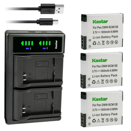 Kastar 3-Pack Battery and LTD2 USB Charger Replacement for Panasonic Lumix DMC-ZS50 DMC-ZS50K Lumix DMC-FT5 DMC-FT5A DMC-FT5D DMC-FT5K DMC-FT5S Lumix DMC-FT6 Lumix DMC-FT7 Lumix DMC-LZ40 DMC-LZ40K