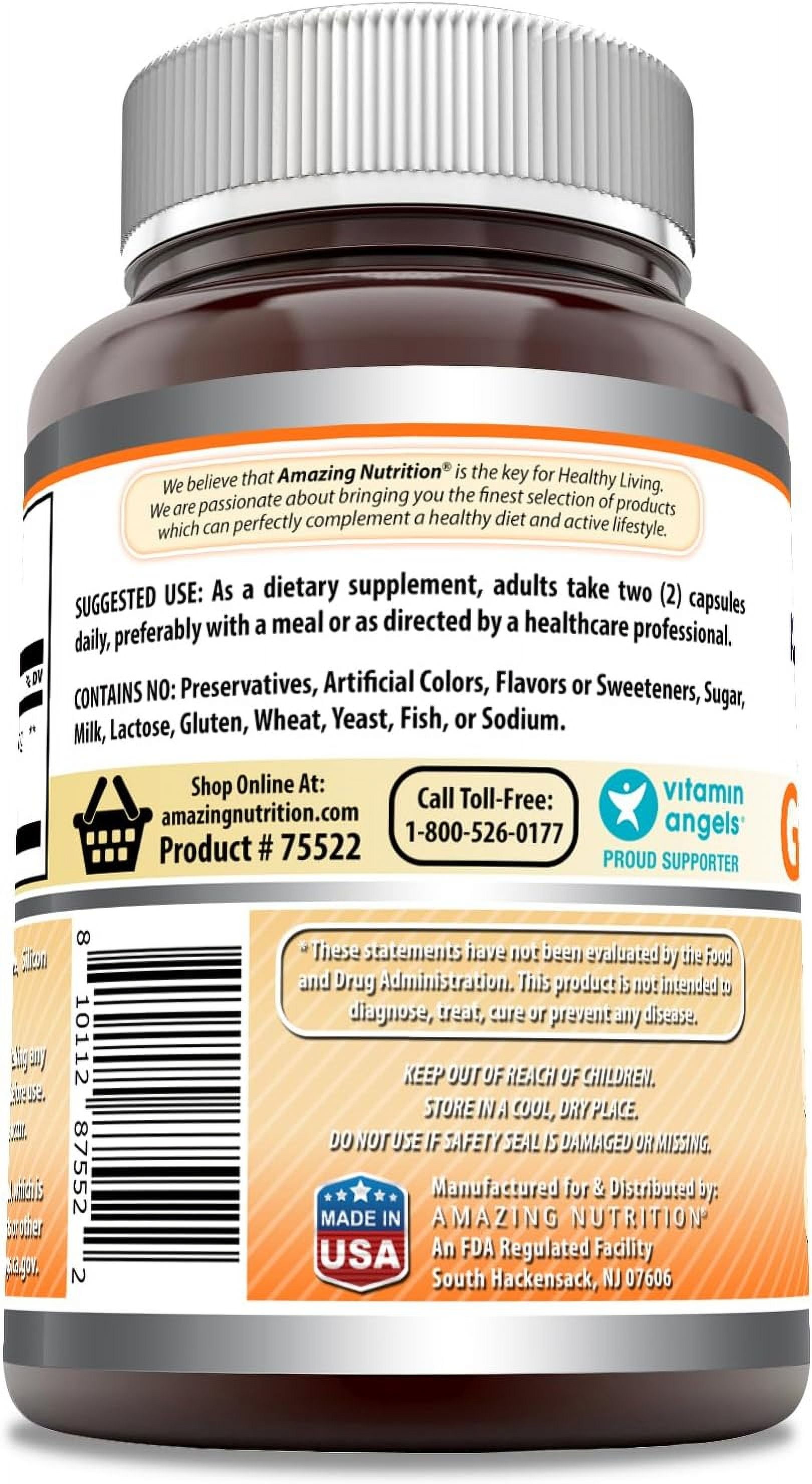 Amazing Formulas Ginger Root 4:1 1500 mg Per Serving 200 Capsules Supplement | Non-GMO | Gluten Free | Pack of 2