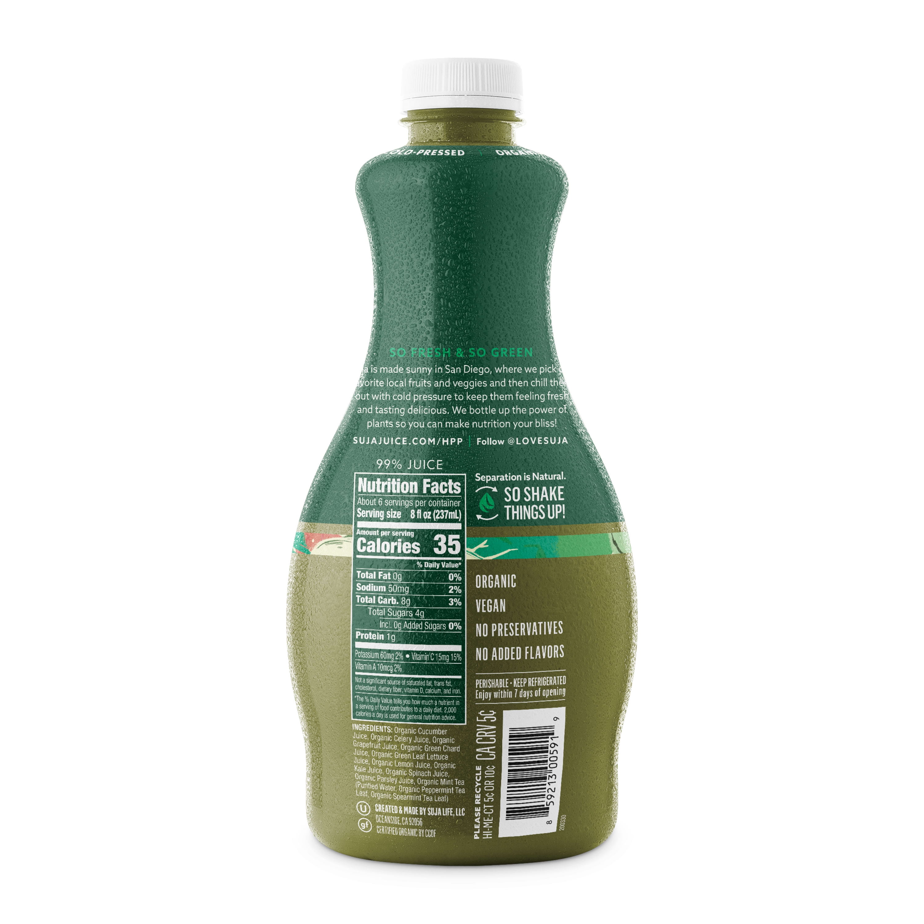 Suja Organic Cold-Pressed Uber Greens, 46 oz. - Walmart.com