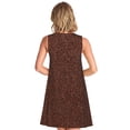 thumbnail image 2 of Bixox Dark Brown Glitter Print Women's Sleeveless A-Line Dress with Pockets, Casual Knee-Length Tank Dress for Summer-Medium, 2 of 7