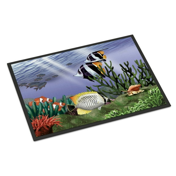 Carolines Treasures PTW2034JMAT Undersea Fantasy 9 Door Mat Indoor Rug or Outdoor Welcome Mat 24x36 Doormat  36"L x 24"W