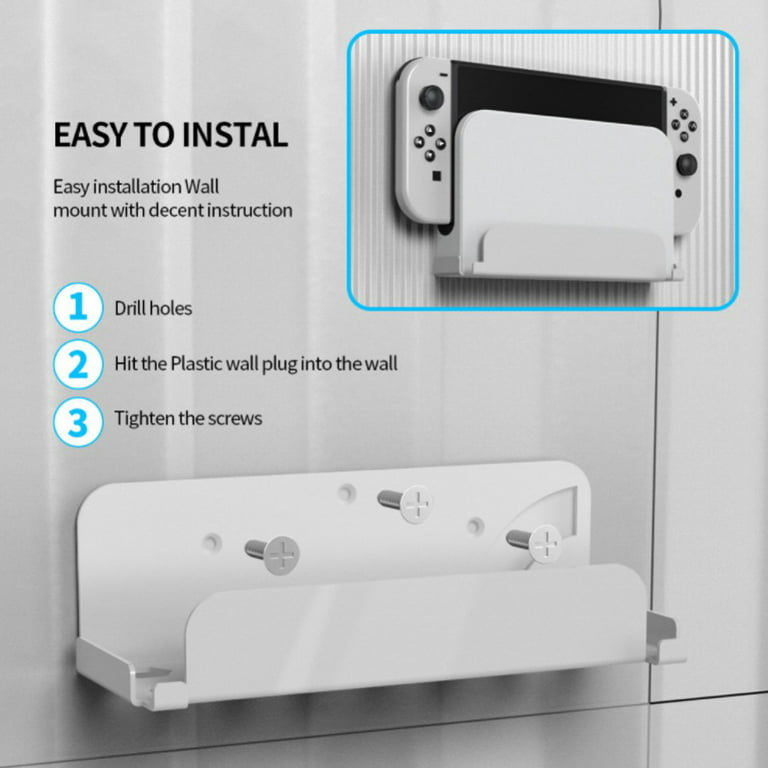  ZAONOOL Wall Mount for Nintendo Switch and Switch OLED, Metal  Wall Mount Kit Shelf Stand Accessories with 5 Game Card Holders and 4 Joy  Con Hanger, Safely Store Switch Console Near