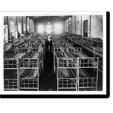 Historic Print, Double decker cots lined up in Immigrant Hotel, Buenos Aires, Argentina, 16" x 20"