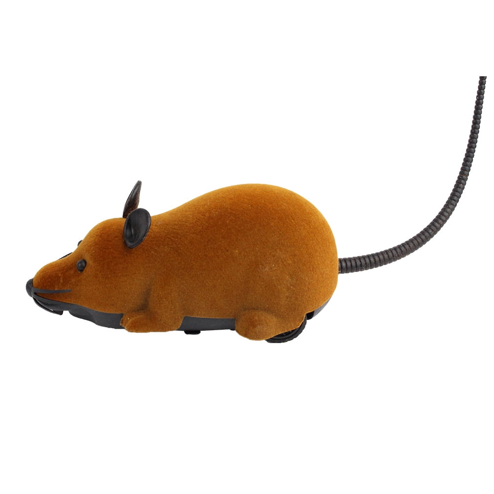 NFTIGB Wireless Remote Control RC Electronic Rat Mouse Mice Toy For Cat Puppy Interactive Play Teaser Xmas Gift, Brown, 8.7 Inches / 22 cm