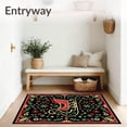 thumbnail image 3 of ODIKA 6'x9' Machine Washable Non-Slip Area Rug, Festive Sleigh Ride with Snowflakes and Pine Branch Motifs High Traffic Rug, Black, 735924, 3 of 7