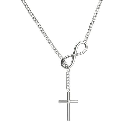 Stainless Steel Infinity Charm Cross Pendant Womens Beauty Jewelry Necklace (Best Way To Clean Stainless Steel Jewelry)