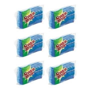 Scotch Brite Non Scratch Scrub Sponge Scour S Wave Shape Blue, 6-Pack