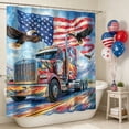 thumbnail image 3 of 4th of July Shower Curtain, Patriotic Decor Summer Shower Curtain for Bathroom Home Decor, 70 W x70 H Inch Waterproof Polyester Fabric with Hooks(O), 3 of 6