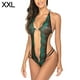 thumbnail image 1 of Mujeres Sexy Halter Body Ropa interior Cuello en V profundo Lencería de encaje floral, Verde, XXL kenally XX000181-14, 1 of 7