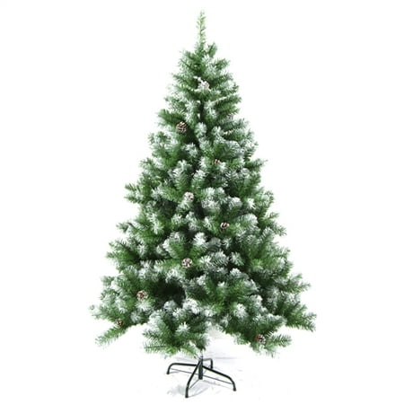 ALEKO Snow Dusted Artificial Christmas Tree with Pine Cones - 8