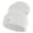 White, variant on Pastel Rose Bud Cluster Iron on Patched 12 Inch Long Knitted Beanie - Yellow OSFM
