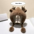 thumbnail image 5 of Naierhg Cute Furry Trim Antler Ears Decor Women Winter Hat Thickened Plush Warm Ear Woolen Hat Fashion Accessories for Winter Milky White, 5 of 7
