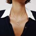 thumbnail image 2 of Fasjewly 18K White Gold Plated Birthstone Heart Necklace for Women,CZ Heart Pendant with Tulip Floral,Jewelry Gift for Her Wife Mom Girlfriend, Birthday Valentine’s Day Mother’s Day Christmas Gift, 2 of 10