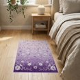 thumbnail image 3 of ODIKA 2'x3' Washable Doormat Purple Pink Gradient Ombre Pastel Scatter Vine Furry Quilted for Entryway, Kitchen, Laundry Room, Non-Slip, Low Pile, 3 of 7