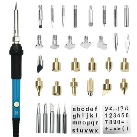 

moobody 35PCS Portable Carving Pyrography Tool Multi-Function Internal Heating Tempreture Adjuatable Electric Soldering Iron