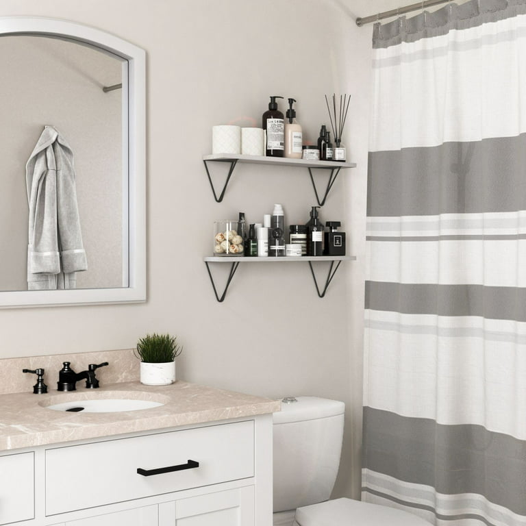 BORA Rustic Bathroom Shelf for Bathroom Decor, Wall Bathroom Organizer -  Set of 3