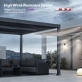 thumbnail image 5 of PURPLE LEAF 10'×16' Outdoor Louvered Pergola with Adjustable Hardtop Roof Patio Pergola Deck Garden Yard, Grey, 5 of 9
