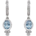 thumbnail image 2 of FB Jewels Set 14k White Gold Aquamarine Pair Polished Genuine Aquamarine And 1/6 CTW Diamond Earrings, 2 of 2