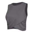 thumbnail image 5 of Outfmvch Crop Tops for Women Sanutch Crop Workout Cropped Shirts Dance Slim Fit Womens Tops Crop Tops Dark Gray, 5 of 6