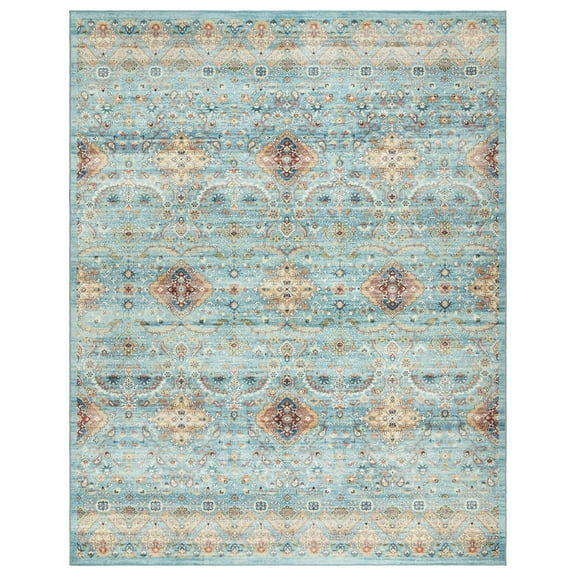 Crystal Print Tanis Traditional Moroccan Sage Washable Indoor Area Rug, 8x10
