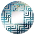 thumbnail image 2 of Designart "Currents of White and Blue in the Ocean" Ocean Maze Round Wall Mirror - Coastal Oval Printed Decorative Mirror - Multiple Color Options, 2 of 5