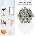 thumbnail image 6 of Junzan Panda With Crown And Stars Print Coasters for Drinks - Leather Coasters Set of 4 for Coffee Table for Housewarming/Kitchen/Bar/Decor-Hexagon, 6 of 6