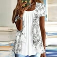 thumbnail image 2 of XMMSWDLA Blouses Décontractées à Manches Courtes d'Été pour Femmes, Coupe Ample, Gris, 2 of 5