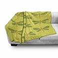 thumbnail image 2 of Dragonfly Soft Flannel Fleece Throw Blanket, Repetitive Nature Themed Pattern of Colorful Winged Insects Print, Cozy Plush for Indoor and Outdoor Use, 50" x 60", Yellow Orange and Green, by Ambesonne, 2 of 5