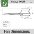 thumbnail image 3 of Hunter 46 inch Indoor Ceiling Fan with LED Light - Ceiling Fan with Pull Chain, For Bedroom, Living Room, or Kitchen, Low Profile Mount, No Remote, 5 Blades - Anslee 50278, Brushed Nickel, 3 of 14