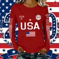 thumbnail image 6 of MEICHEN Graphic Tees for Women Lady 250th Special Pattern Round Neck Casual Comfortable Daily Long Sleeved T Shirt, 6 of 6