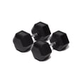 thumbnail image 1 of Par Mancuerna Hexagonal 85 Lb con Revestimiento en Goma MDFitness Pesa, Dumbbell MDFitness Hexagonal Recubierta, 1 of 7