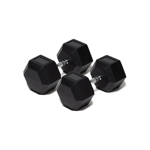 Par Mancuerna Hexagonal 85 Lb con Revestimiento en Goma MDFitness Pesa, Dumbbell MDFitness Hexagonal Recubierta