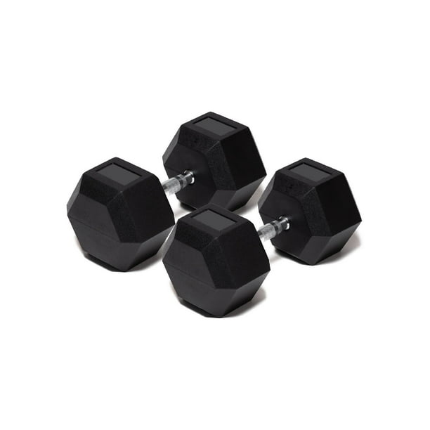 Par Mancuerna Hexagonal 85 Lb con Revestimiento en Goma MDFitness Pesa, Dumbbell MDFitness Hexagonal Recubierta