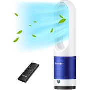 Quiet Tower Fan for Bedroom, 22" Bladeless Fan with Remote, 90 Oscillating Fan for Indoor Use with 8 Speed Settings, 9H Timer, LED Display, Easy To Clean, Portable Standing Fan for Home and Office