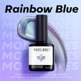 thumbnail image 4 of modelones 9D Magnetic Cat Eye Gel Nail Polish, 15 ML Glitter Holographic Glass Rainbow Gel Polish Blue Purple Shimmer Reflective Iridescent Soak Off U V LED Summer Nails for Women Girl, 4 of 8
