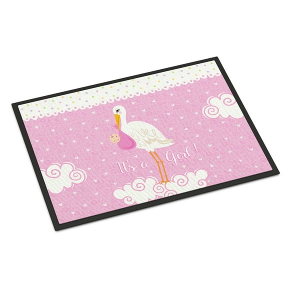 Carolines Treasures VHA3013MAT Its a Baby Girl Door Mat Indoor Rug or Outdoor Welcome Mat 18x27 Doormat  27"L x 18"W