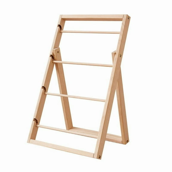 S SERENABLE Wooden Ribbon Organizer 4 Tier Ribbon Holder Organizer Rack for Flower Store