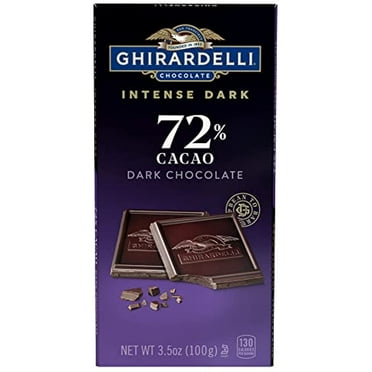 GHIRARDELLI Intense Dark Chocolate Bar, 72% Cacao, Valentine’s Day Chocolate Gifts, 3.5 Oz Bar (Pack of 1).