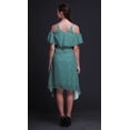 thumbnail image 3 of Bimba Damask Print Flutter Sleeve Womens Party Tunic Cold Shoulder Midi Dress-Medium, 3 of 6