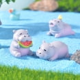 thumbnail image 3 of AOOOWER 4Pcs Resins Hippo Mini Sculpture Home Office Desk Landscape Decorative Gift Item, 3 of 8