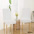 thumbnail image 2 of Deconovo Decorativo Sólido Fundas de silla, Extraíble White Chair Slipcover Jacquard Dots Comedor Fundas de silla, Juego of 2, White, 2 of 7