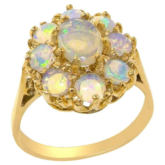 LBG 14k Yellow Gold Real Genuine Opal Womens Band Ring - Size 10