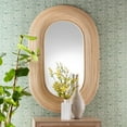 thumbnail image 4 of bali & pari Drucilla Modern Bohemian Natural Rattan Oval Wall Accent Mirror, 4 of 5