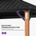 thumbnail image 6 of PURPLE LEAF 12 X 24 Hardtop Gazebo Outdoor Wood Grain Aluminum Frame Galvanized Steel Double Roof Netting and Curtains Patio Deck Backyard Garden, 6 of 9